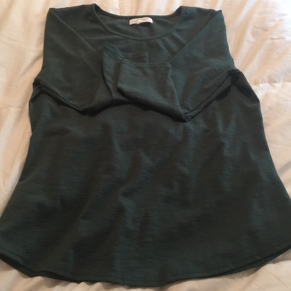 Green Medium mixed material long sleeve blouse